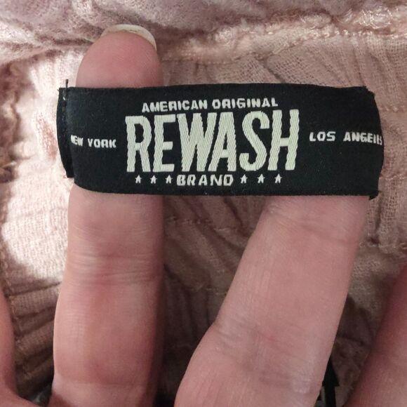 Pale Dusty Rose Smocked Waist 100% Cotton Gauze Skirt by Rewash - Size S - Picture 4 of 7